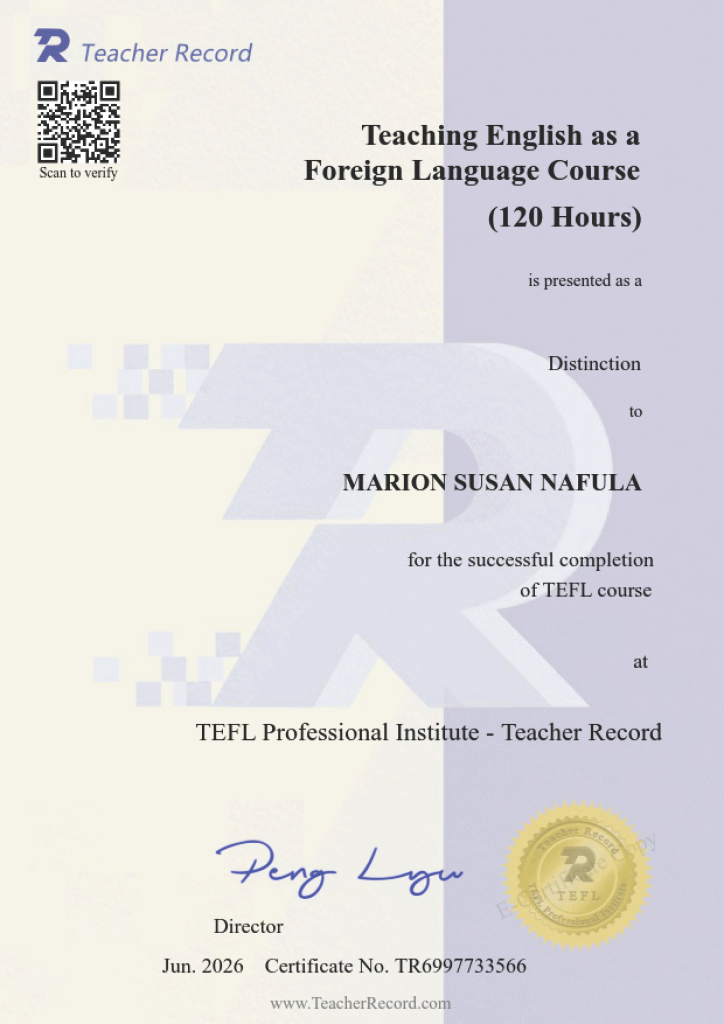 Teacher Record certificate